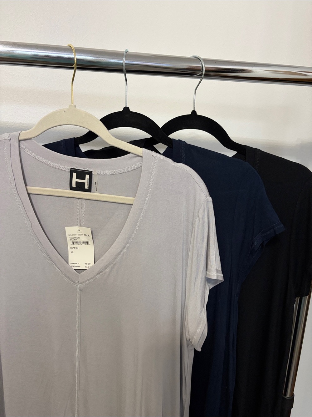 H by Bordeaux lot of three V-Neck Short Sleeve Tees
